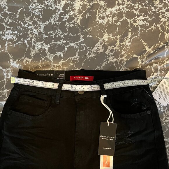 Smoke Rise Red Janis High Rise Slim Skinny Black Curvy Fit Jeans Size 9/28 NWT - Picture 13 of 13